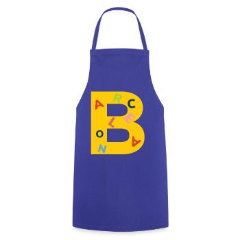 Barcelona T-Shirt  - Kochschürze - Royalblau - Vorne - AI Model Male 185 dark (185cm)