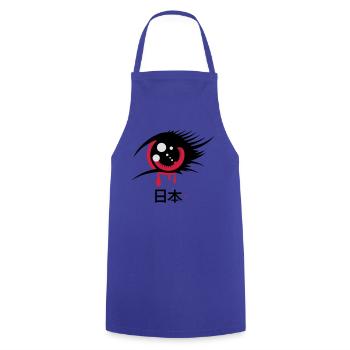Un oeil anime japonais - Tablier de cuisine - bleu royal - Devant - AI Model Male 185 dark (185cm)