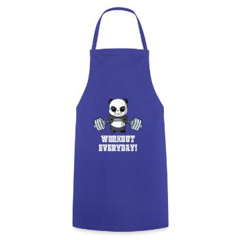 Tägliches Workout - Gewichtheben - Panda - Fitness - Kochschürze - Royalblau - Vorne - AI Model Male 185 dark (185cm)
