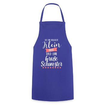 Werdende Große Schwester Süß Spruch - Kochschürze - Royalblau - Vorne - AI Model Male 185 dark (185cm)