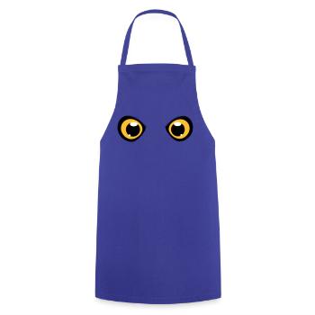 zwei leuchtende Augen einer Eule - Kochschürze - Royalblau - Vorne - AI Model Male 185 dark (185cm)