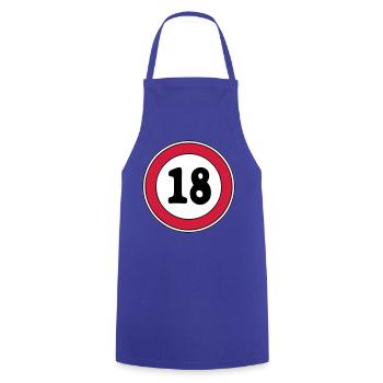 18th birthday sign - Cooking Apron - royal blue - Front - AI Model Male 185 dark (185cm)