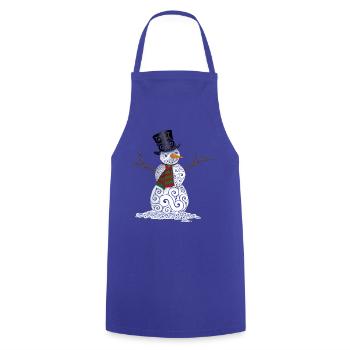 Glücklicher wirbelnder Schneemann - Kochschürze - Royalblau - Vorne - AI Model Male 185 dark (185cm)