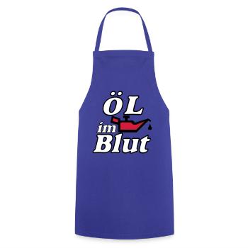 Auto Tuning Schrauber Kult Shirt, Öl im Blut (25) - Kochschürze - Royalblau - Vorne - AI Model Male 185 dark (185cm)