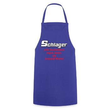 Schlager Party , Schlager Musik , Schlager Worte - Kochschürze - Royalblau - Vorne - AI Model Male 185 dark (185cm)