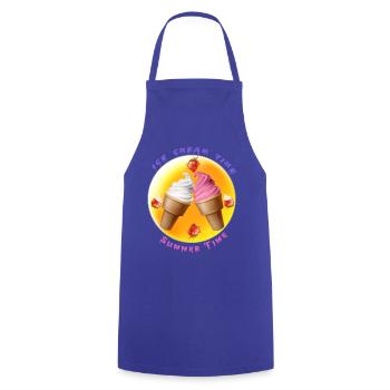 Eiscreme Zeit - Sommer Zeit - Kochschürze - Royalblau - Vorne - AI Model Male 185 dark (185cm)
