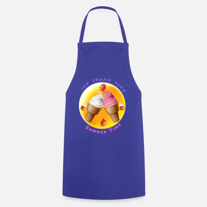 Ice Cream Time - Summer Time - Cooking Apron - royal blue