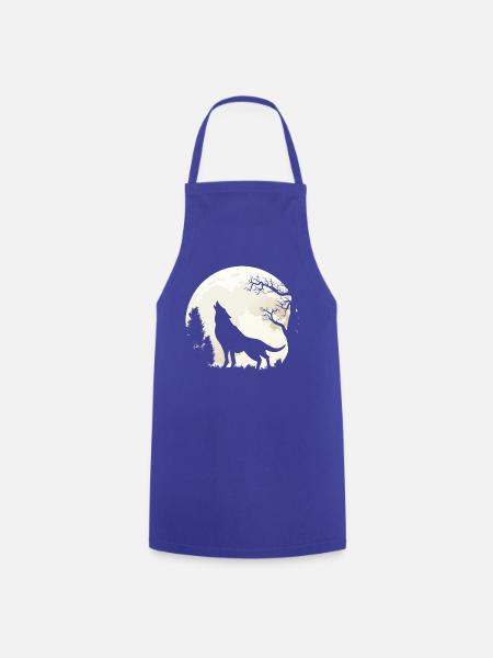 Wolf im Mondlicht Geschenk - Kochschürze - Royalblau