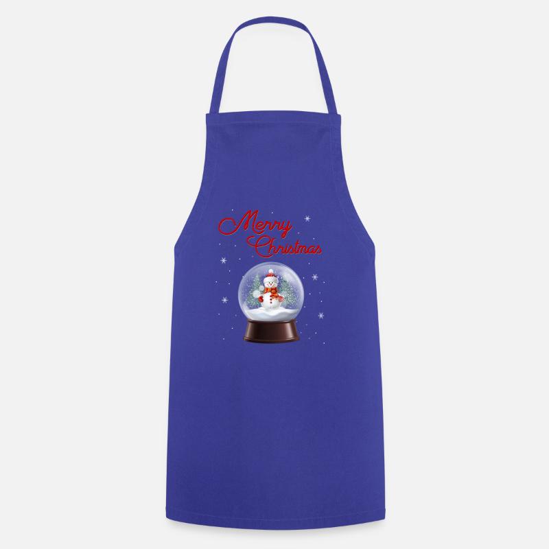 Snow Globe Snowman Winter Magic - Cooking Apron - royal blue