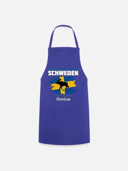 Schweden Meme Design mit Elchsilhouette - Kochschürze - Royalblau