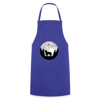 Kleiner Münsterländer Mond Wald Jagdhund - Cooking Apron - royal blue - Front - AI Model Male 185 dark (185cm)
