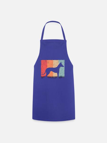 Podenco Retro Ibizan Hound Windhund Vintage - Kochschürze - Royalblau