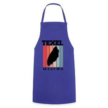 Texel Koordinaten Niederlande Urlaub - Kochschürze - Royalblau - Vorne - AI Model Male 185 dark (185cm)