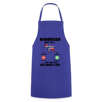 Norwegen ruft an Norwegische Flagge - Kochschürze - Royalblau - Vorne - AI Model Male 185 dark (185cm)