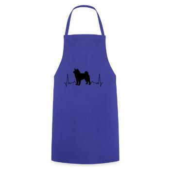 Shiba Inu Heartbeat Akita Inu - Cooking Apron - royal blue - Front - AI Model Male 185 dark (185cm)