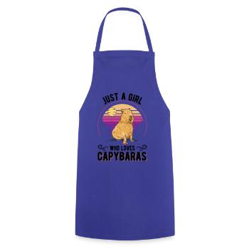 Just a girl who loves capybaras capybara - Cooking Apron - royal blue - Front - AI Model Male 185 dark (185cm)