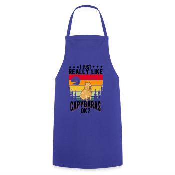 J’aime beaucoup Capybaras capybara - Tablier de cuisine - bleu royal - Devant - AI Model Male 185 dark (185cm)