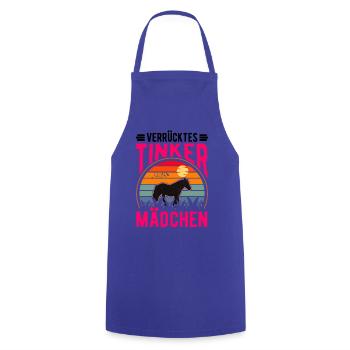 Verrücktes Tinker Mädchen Tinkerpferd - Kochschürze - Royalblau - Vorne - AI Model Male 185 dark (185cm)