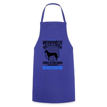 Hollandse Herder Alter Mann Herdershond - Kochschürze - Royalblau - Vorne - AI Model Male 185 dark (185cm)