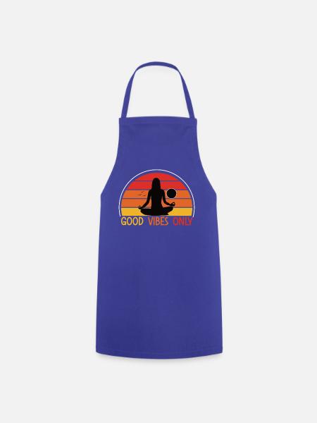 Meditative Frau Sonnenuntergang Design - Kochschürze - Royalblau