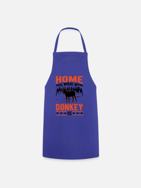 Home is where my Donkey is Maustier Esel - Kochschürze - Royalblau