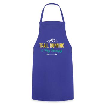 Trailrunning ist meine Therapie - Kochschürze - Royalblau - Vorne - AI Model Male 185 dark (185cm)
