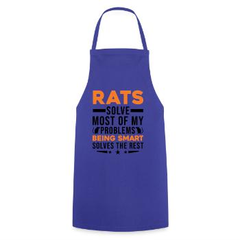 Rats solve most of my problems Ratte - Kochschürze - Royalblau - Vorne - AI Model Male 185 dark (185cm)