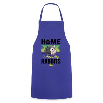 La maison est l’endroit où mes lapins sont lapins - Tablier de cuisine - bleu royal - Devant - AI Model Male 185 dark (185cm)