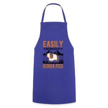Facilement distrait par les cochons d’Inde Meerschweinchen - Tablier de cuisine - bleu royal - Devant - AI Model Male 185 dark (185cm)