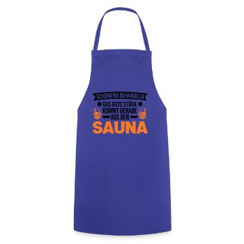 Sauna Saunieren Saunagänger - Kochschürze - Royalblau - Vorne - AI Model Male 185 dark (185cm)