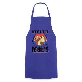 Life is better with Ferrets Frettchen - Kochschürze - Royalblau - Vorne - AI Model Male 185 dark (185cm)