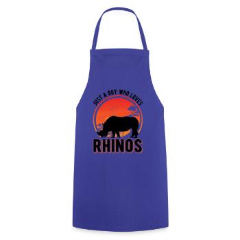 Just a Boy who loves Rhinos Nashorn - Kochschürze - Royalblau - Vorne - AI Model Male 185 dark (185cm)