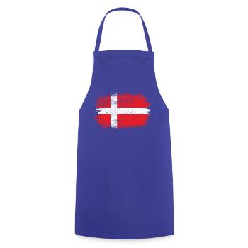 Pinselstrich Dänische Flagge - Kochschürze - Royalblau - Vorne - AI Model Male 185 dark (185cm)