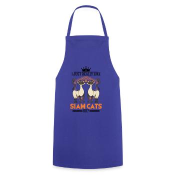 Siamkatze Geschenk Siam Cat Siamesische Katze - Kochschürze - Royalblau - Vorne - AI Model Male 185 dark (185cm)