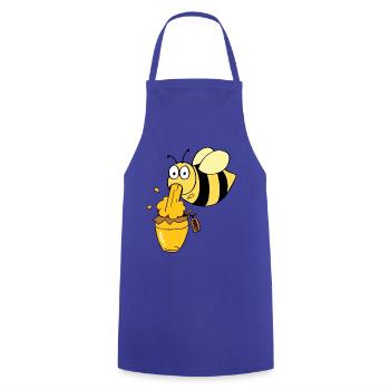 Honigtopf Honigdealer Hobbyimker Biene Bienenflüs - Kochschürze - Royalblau - Vorne - AI Model Male 185 dark (185cm)