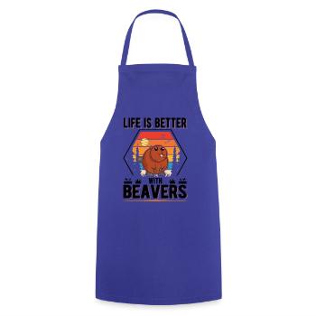 Life is better with Beavers Biber - Kochschürze - Royalblau - Vorne - AI Model Male 185 dark (185cm)