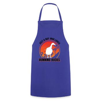 Indien Running Young Bottle Duck - Tablier de cuisine - bleu royal - Devant - AI Model Male 185 dark (185cm)