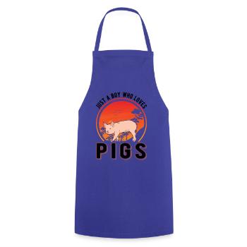 Pigs Young pig farmers - Cooking Apron - royal blue - Front - AI Model Male 185 dark (185cm)
