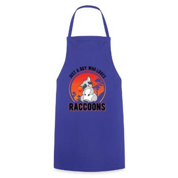 Raccoon Boy Raccoon - Cooking Apron - royal blue - Front - AI Model Male 185 dark (185cm)