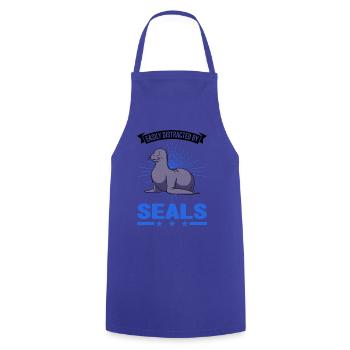 Easily distracted by Seals Sea Lion Robbe - Kochschürze - Royalblau - Vorne - AI Model Male 185 dark (185cm)