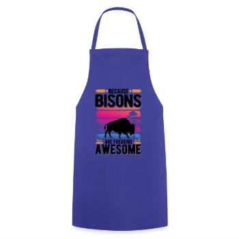 Buffalo Gift Bison Water Buffalo Buffalo - Cooking Apron - royal blue - Front - AI Model Male 185 dark (185cm)