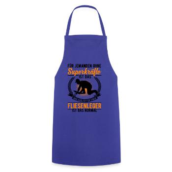 Fliesenleger Superkraft Fliesen Legen - Kochschürze - Royalblau - Vorne - AI Model Male 185 dark (185cm)