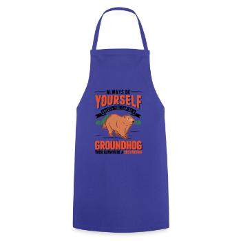 Murmeltier Groundhog Marmot Waldmurmeltier - Cooking Apron - royal blue - Front - AI Model Male 185 dark (185cm)