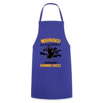 Peut parler spontanément de Running Ducks - Tablier de cuisine - bleu royal - Devant - AI Model Male 185 dark (185cm)