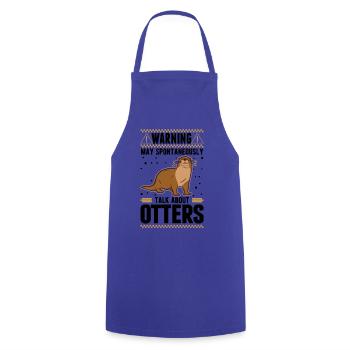 Warning Otter Otter Sea Otter - Cooking Apron - royal blue - Front - AI Model Male 185 dark (185cm)