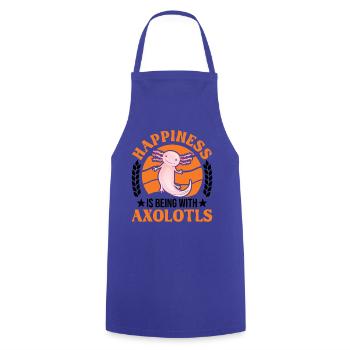 Happiness is being with Axolotls Tail Lurch - Cooking Apron - royal blue - Front - AI Model Male 185 dark (185cm)