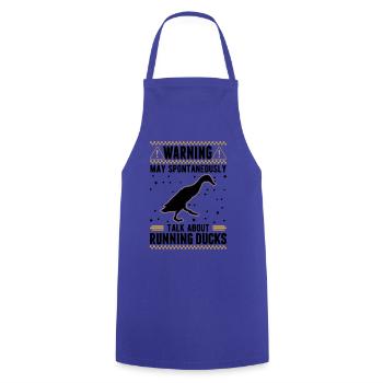 Peut parler spontanément de Running Ducks - Tablier de cuisine - bleu royal - Devant - AI Model Male 185 dark (185cm)