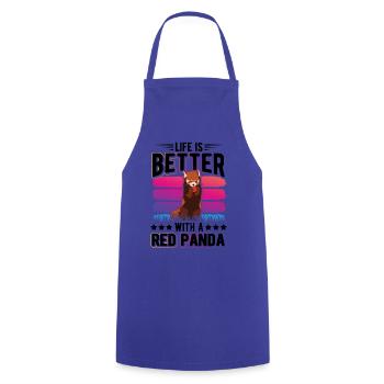 La vie est meilleure avec un panda roux roter panda - Tablier de cuisine - bleu royal - Devant - AI Model Male 185 dark (185cm)