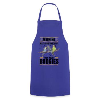 Peut parler spontanément de la perruche de Budgie - Tablier de cuisine - bleu royal - Devant - AI Model Male 185 dark (185cm)