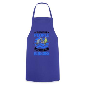 Budgie Gift Welli Cockatiel - Cooking Apron - royal blue - Front - AI Model Male 185 dark (185cm)